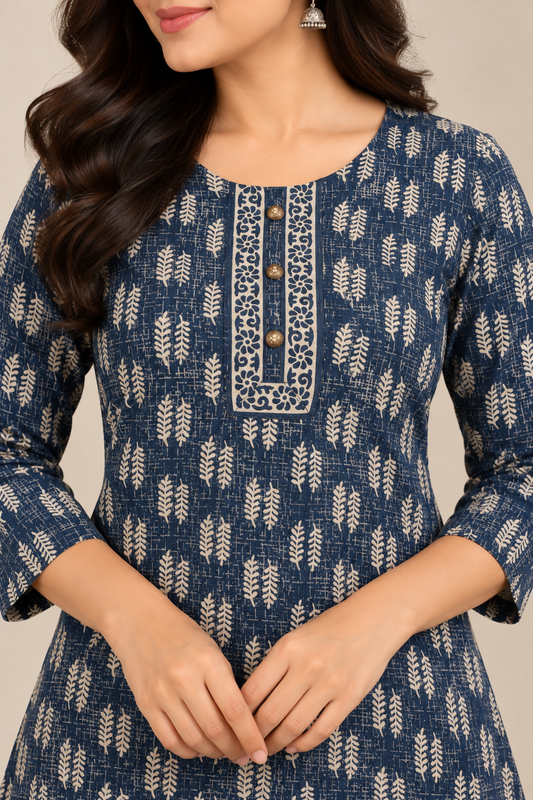 Indigo leaf printed Co-ord set