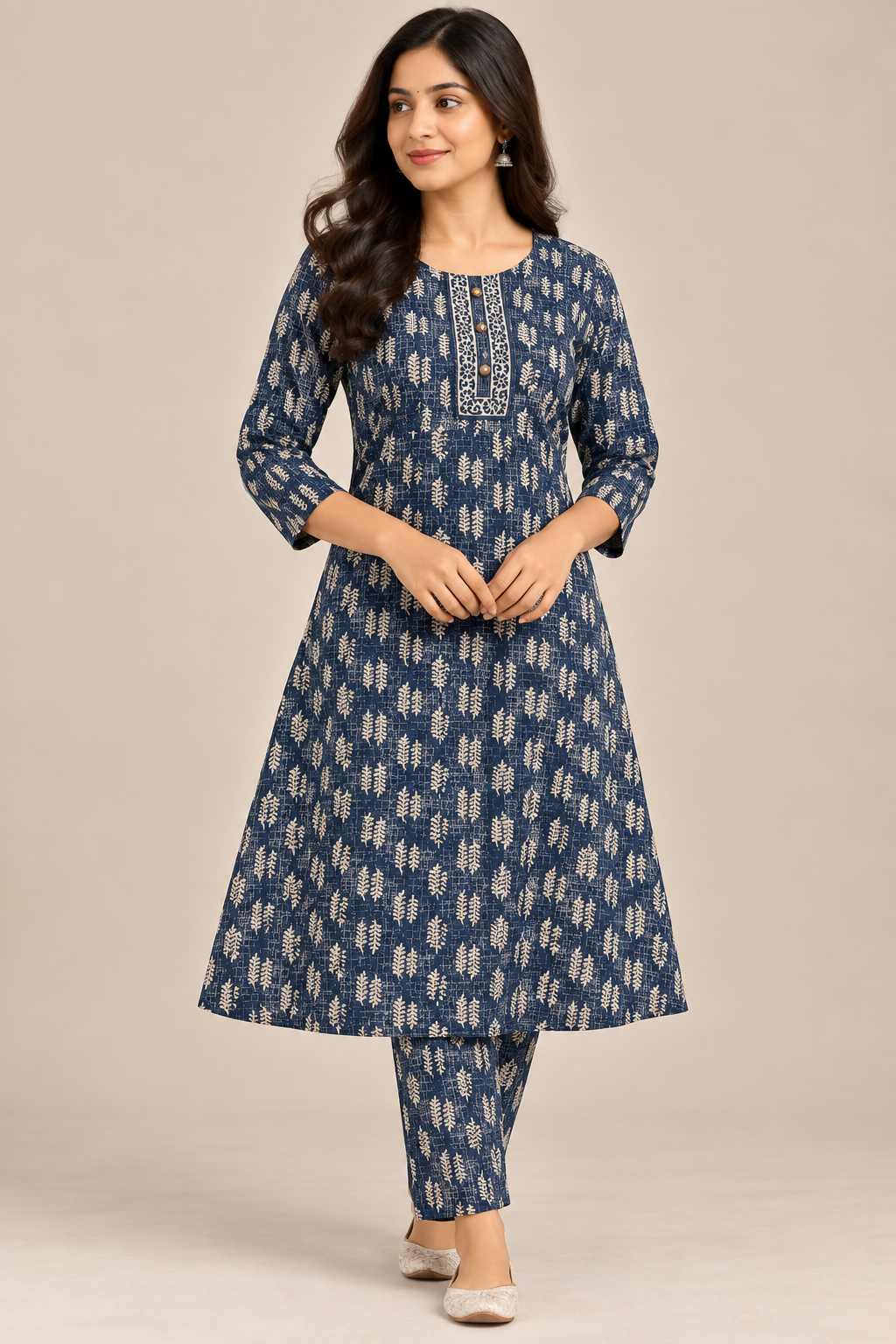Indigo leaf printed Co-ord set