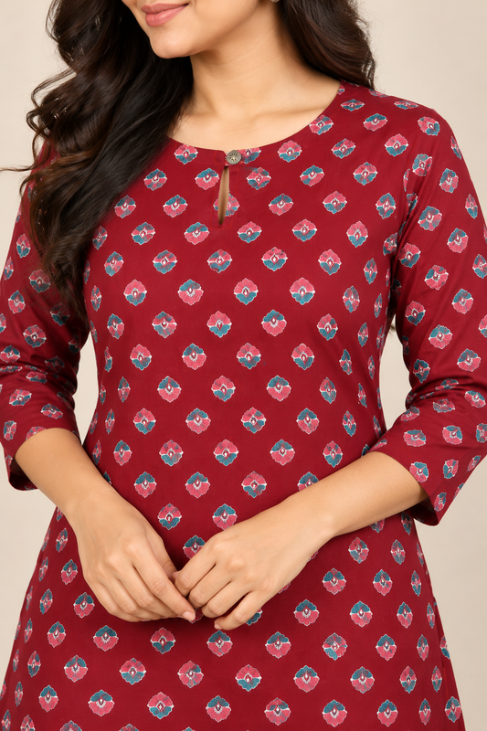 Maroon printed Co-ord