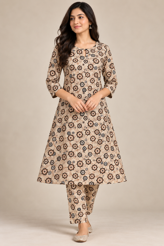 Elegant floral printed Co-ord
